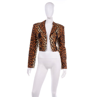 1980s Patrick Kelly Vintage Animal Print Jacket With Lace Up Detail Cheetah