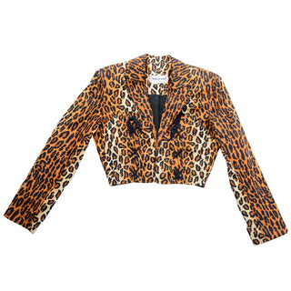 1980s Patrick Kelly Vintage Animal Print Jacket With Lace Up Detail Collectible