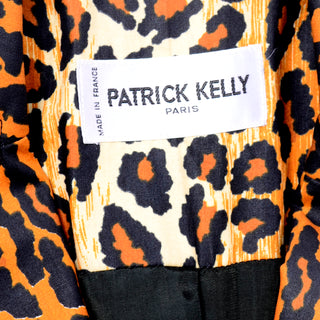 1980s Patrick Kelly Vintage Animal Print Jacket With Lace Up Detail 80s rare
