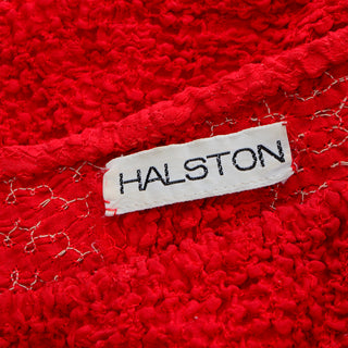 1970s Vintage Halston Strapless Red Stretch Tube Top
