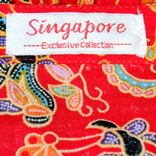 Vintage Red Batik Style Print Singapore Exclusive Collection Caftan