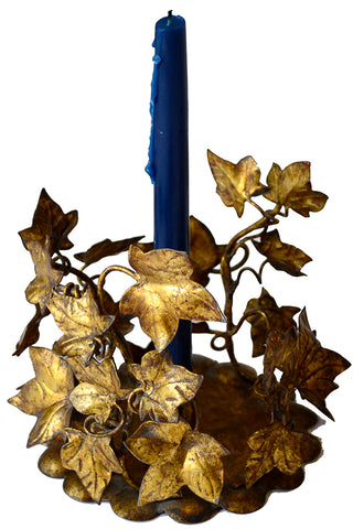 Vintage Gold Leaf Modig Home Candle Holders