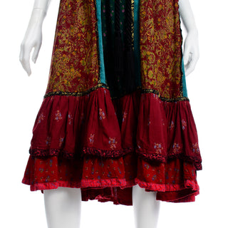 1980s Vintage Russian Multi Pattern Strapless Dress or Maxi Skirt unique piece
