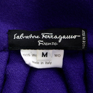 Salvatore Ferragamo Vintage Purple Wool Cape Style Coat Made in Italy M