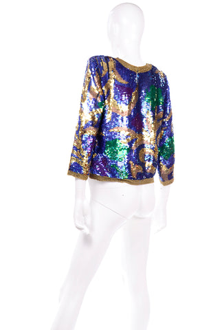 Vintage Beaded Sequin Evening top colorful