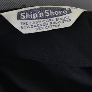 1960's Egyptian Vintage Black Cotton Blouse Ship 'n Shore 40B Top - Dressing Vintage