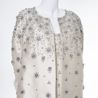 White Mink Fur Beaded Vintage Dress Coat Victoria Royal