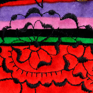 1990s Emanuel Ungaro Parallele Colorful Quilted Floral Velvet Jacket Bold Pattern