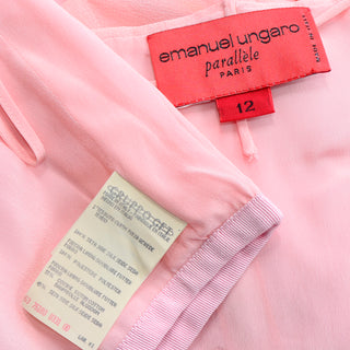 Vintage Emanuel Ungaro Parallele Pink Silk Chiffon Evening Dress