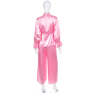 1960s Unworn Chinese Silk Pajama Robe & Slipper Set in Original Silk Box Sz Medium