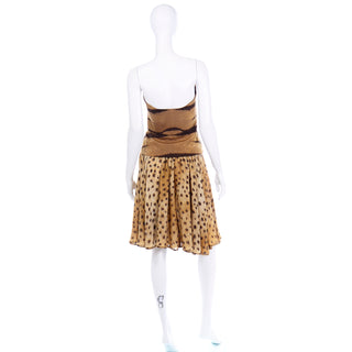 Vintage Valentino Animal Print Bustier and Skirt 2 piece dress