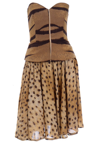 Vintage Valentino Animal Print Bustier and Skirt
