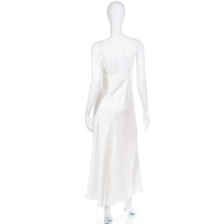 1990s Valentino Ivory Slip Dress Nightgown & Peignoir Robe Set Size Sm