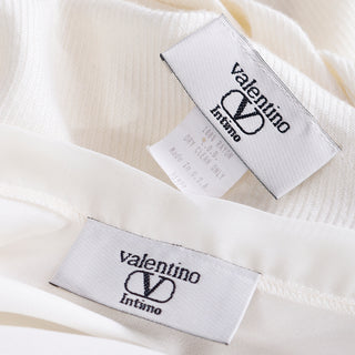 1990s Valentino Ivory Slip Dress Nightgown & Peignoir 2 piece gown & Robe Set Size Small 