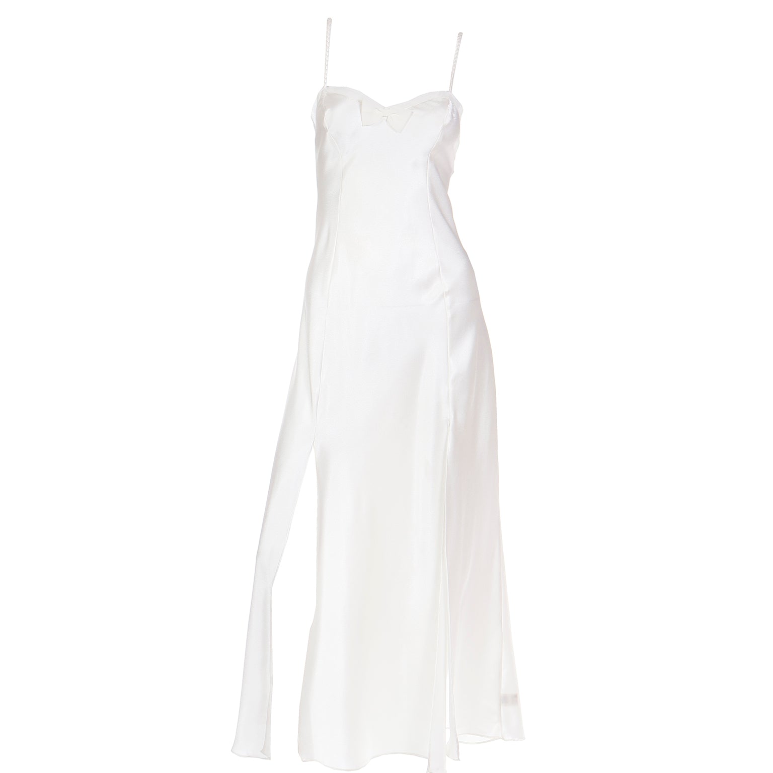 Vintage Valentino Ivory Slip Dress Nightgown & Peignoir Robe Set Modig Vintage Valentino Ivory Slip Dress Nightgown & Peignoir Robe Set Modig