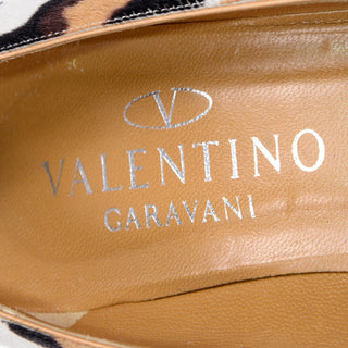 Valentino Garavani Pony Fur Leopard Print Pumps With Wood Heel Italy