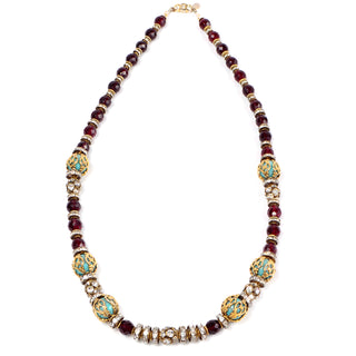 Vintage Valentino Bead Crystal Rhinestone Designer Necklace