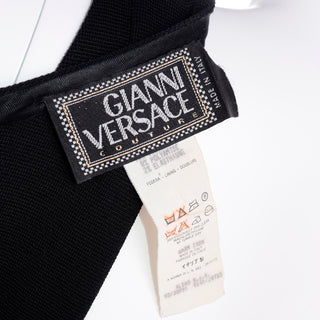1993 Gianni Versace Runway Vintage Black Stretch Jumpsuit w Ruffled Cuffs