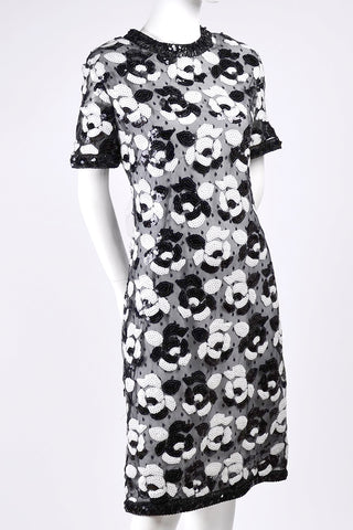 Vintage Dress by Victor Costa in Black and White Sequins