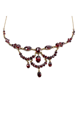 Vintage Victorian Red Garnet Festoon necklace