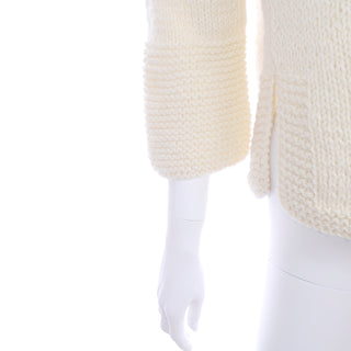 Vintage Cream Knit Wool Sweater XS