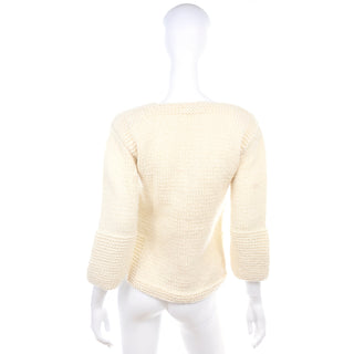 Vintage Cream Knit Wool Sweater XS