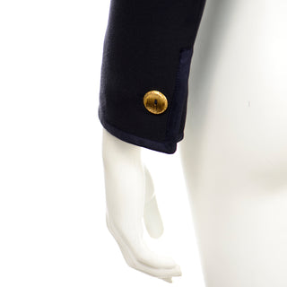 1979 Yves Saint Laurent Vintage Documented Cropped Navy Blue Jacket Modig YSL Collection