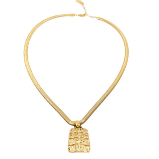 Yves Saint Laurent Gold XL Pendent Necklace Vintage Jewelry