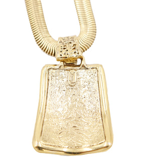 Yves Saint Laurent Gold Pendant Necklace Jewelry Marked