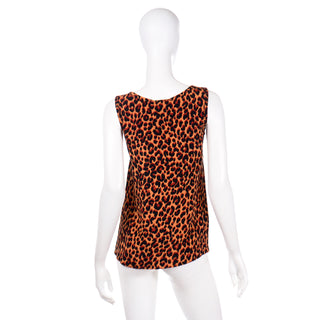 1989 Yves Saint Laurent Leopard Silk Sleeveless Top