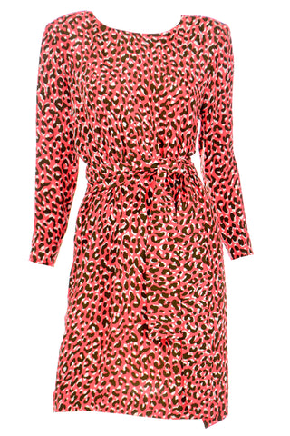 S/S 1989 YSL Vintage Silk Leopard Print Dress