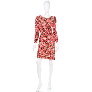 S/S 1989 Yves Saint Laurent Vintage Silk Leopard Print Dress