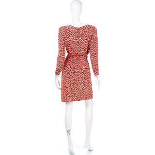 1980s Yves Saint Laurent Vintage Silk Leopard Print Dress
