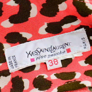 S/S 1989 YSL Rive Gauche Vintage Silk Leopard Print Dress
