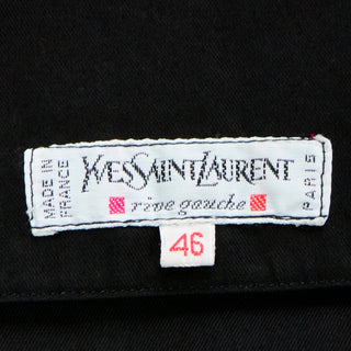 V1980s Yves Saint Laurent Black Cotton Vintage Wrap Dress Paris