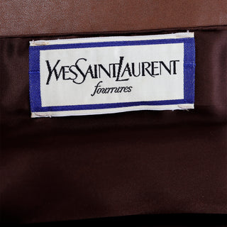 1980s Yves Saint Laurent Fourrures Rare Brown Leather Fur Jacket W Belt