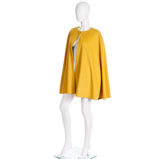 1980s Yves Saint Laurent Vintage Yellow Wool Cape