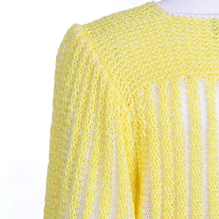 Nannell Vintage Yellow Knit Spring Summer Sweater Top With Bishop Sleeves