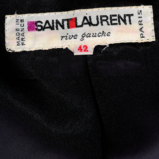 1970s Yves Saint Laurent Vintage Black Velvet Russian Jacket w Braid Trim