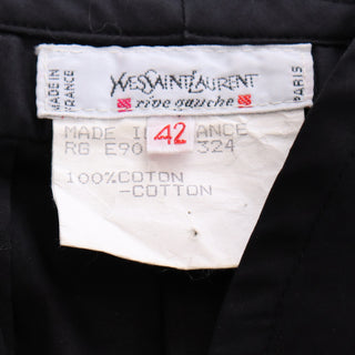 SS 1990 YSL Vintage Black Gathered Top w/ Swan Neck