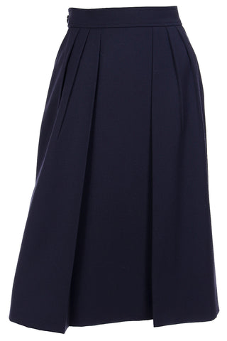 1980s Yves Saint Laurent Blue Wool Vintage Skirt