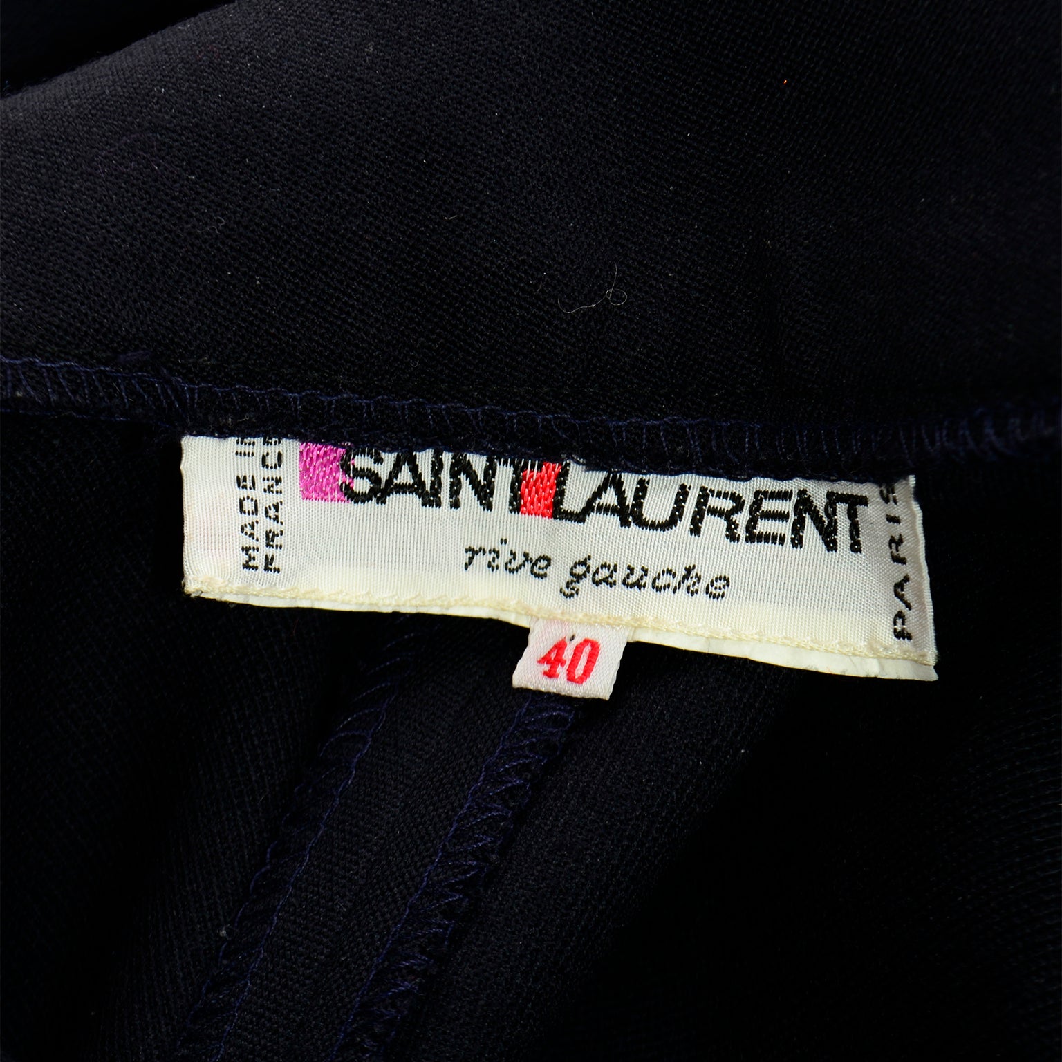 Yves Saint Laurent Vintage Pants W Faux Chain & Gold Button