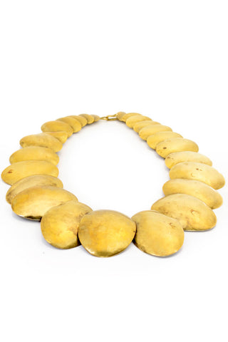 1980s Overlapping Brass Ovals Vintage Necklace