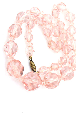 1940s Faceted Pink Crystal Necklace 20 inches