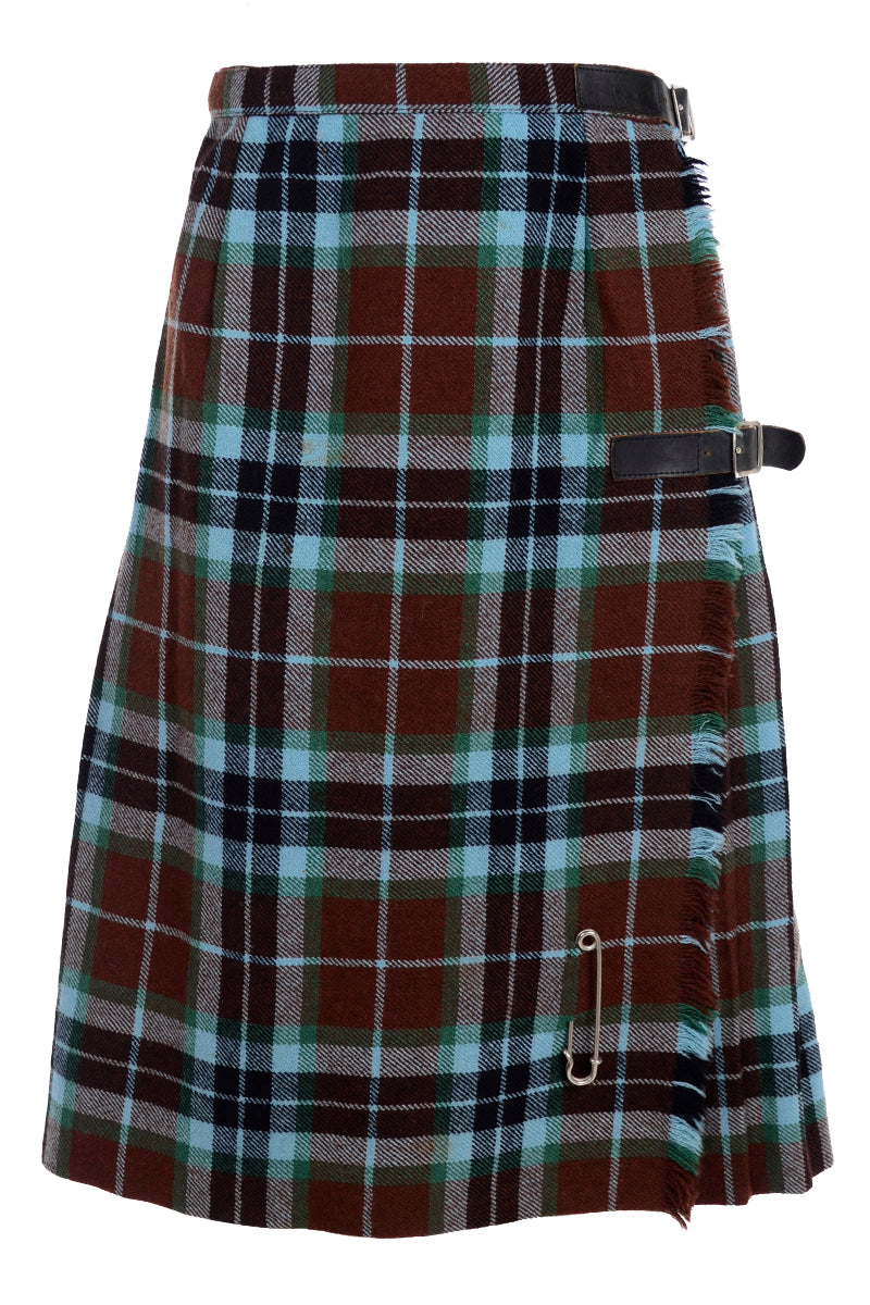 1970's Vintage Blue & Brown Child's Wool Blanket Kilt Skirt – Modig