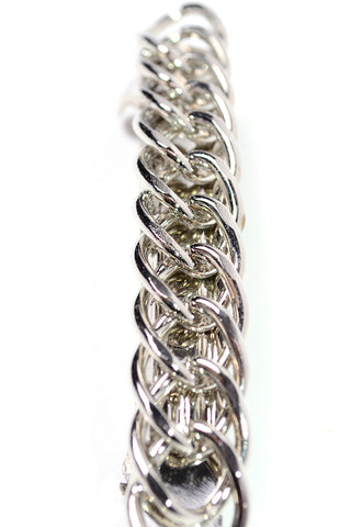Vintage Silver Chain Link Hair Barrette Clip