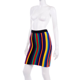 1980s Vintage Christian Lacroix Striped Knit Mini Skirt Rare