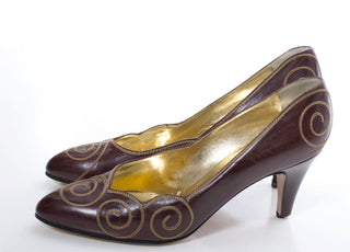 Vintage Rene Caovilla for Valentino Garavani brown leather shoes 8.5 - Modig