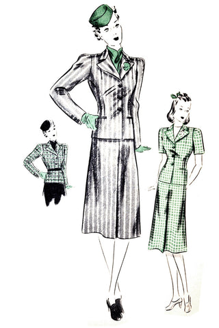 Hollywood 1754 vintage pattern Olivia de Haviland suit 36B - Dressing Vintage