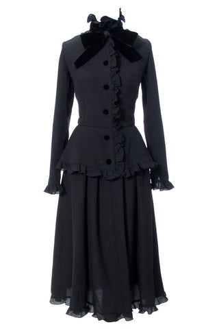 A Valentino Silk Crepe Vintage Dress with Peplum - Dressing Vintage